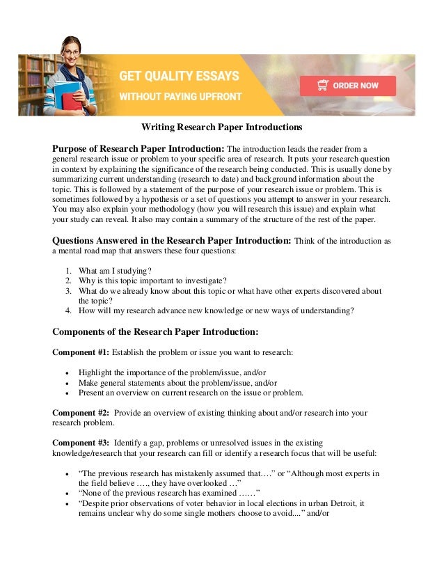 How to Write an Introduction for a Research Paper